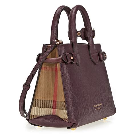 burberry the baby banner in leather and house check|Burberry banner house check tote.